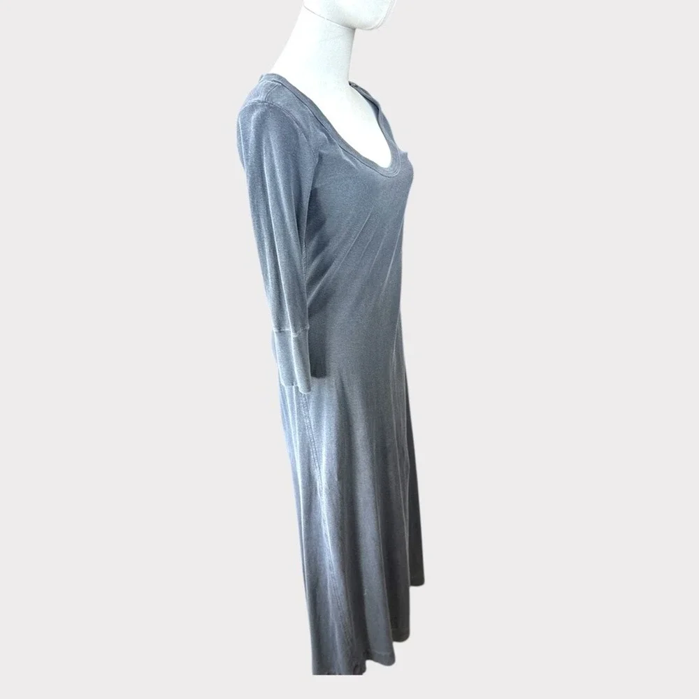 James Perse size 2 = Small the Rib arsenic Long Sleeve scoop neck maxi Dress - Picture 5 of 8